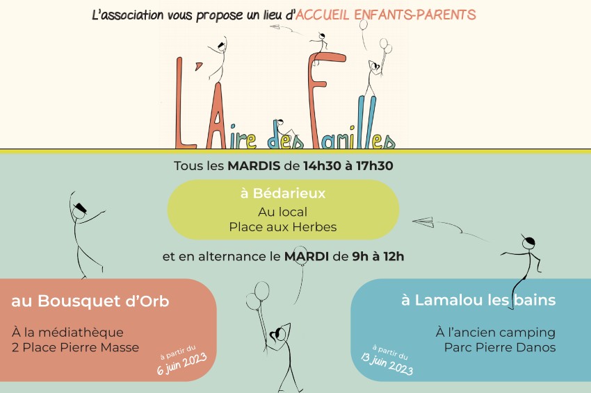 Lieu d'Accueil Enfants Parents au Bousquet d'Orb et Lamalou-Les-Bains